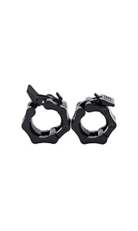 a pair of black cuffs on a white background