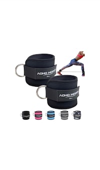 a pair of weightlifting straps with different colors